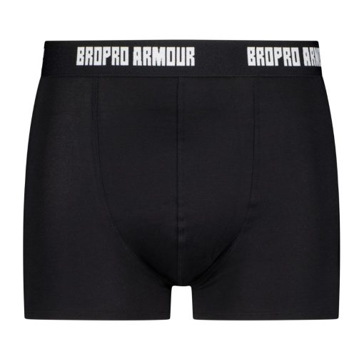 Black protection pants with "BROPRO ARMOUR" printed on the waistband