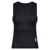Black sleeveless motorcycle base layer with a red and white logo on the side