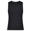 Back view of a black Fempro Armour protection singlet with a seamless design