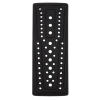 Black protective back armor with ventilation holes and safety certification