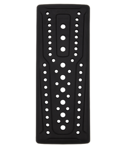 Black protective back armor with ventilation holes and safety certification