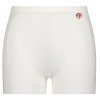 White hip fracture protection underwear with a red and black logo on the waistband