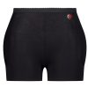 Black hip fracture protection underwear with a red and black logo on the waistband