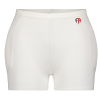 White hip fracture protection underwear with a red and black logo on the waistband