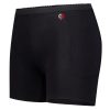 Black hip fracture protection underwear with a red and black logo on the waistband