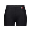 Black hip fracture protection underwear with a red and black logo on the waistband